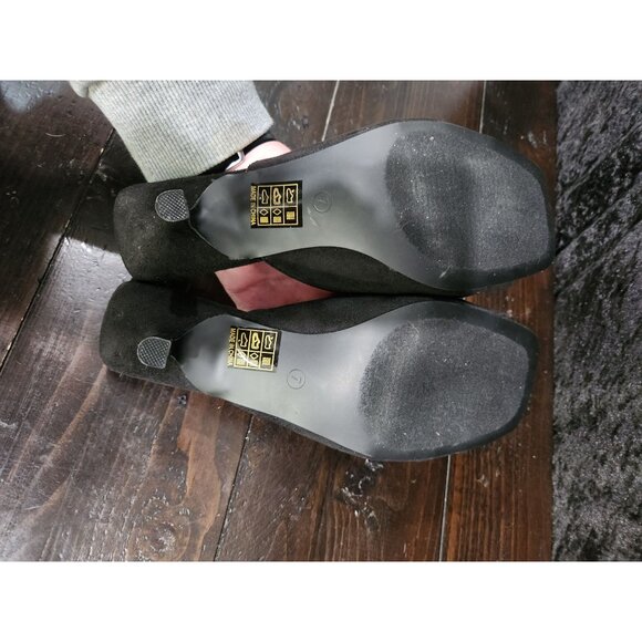 NEW Journee Collection Larna Black Peep Toe Kitten Heels/Sz. 7 Wide - Picture 7 of 8